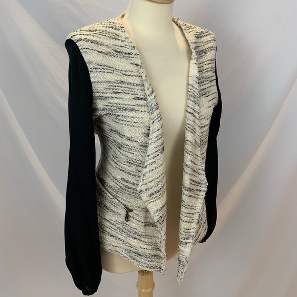 Drew Tweed Moto Style Open Front Jacket - Picture 1 of 7